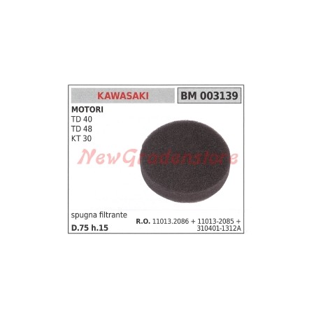 Filtre éponge KAWASAKI débroussailleuse TD 40 48 KT 30 003139 | Newgardenstore.eu