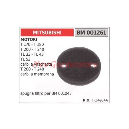 Air filter sponge MITSUBISHI 2-stroke engine brush cutter 001261 | Newgardenstore.eu