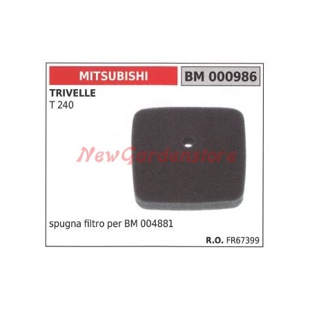 Filtre à air éponge MITSUBISHI moteur 2 temps monté sur tarière T 240 000986 | Newgardenstore.eu