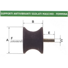 Supporto antivibrante maschio - femmina UNIVERSALE 004108