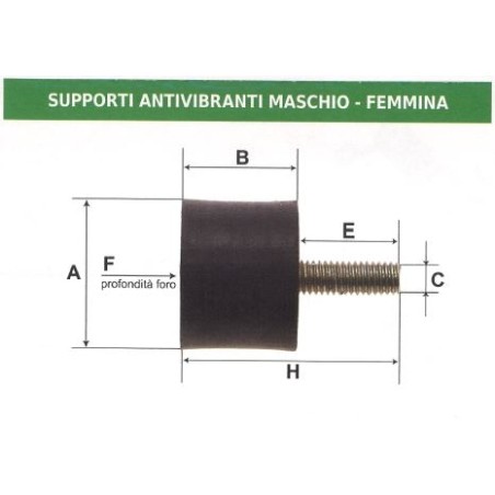 Antivibratorio macho - hembra UNIVERSAL 011904 | Newgardenstore.eu