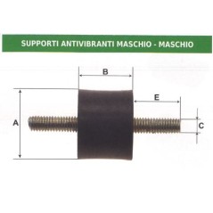 Supporto antivibrante maschio - maschio UNIVERSALE 001463 | Newgardenstore.eu