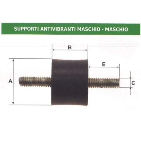 Soporte antivibratorio macho - macho UNIVERSAL 001463 | Newgardenstore.eu