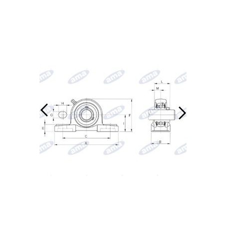 UCP 205 soporte recto autoalineable para tractores agrícolas