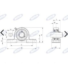 UCP 206 soporte recto autoalineable para tractores agrícolas