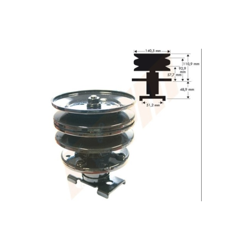 Lawn tractor blade holder hub support with 45" double pulley NOMA 100052