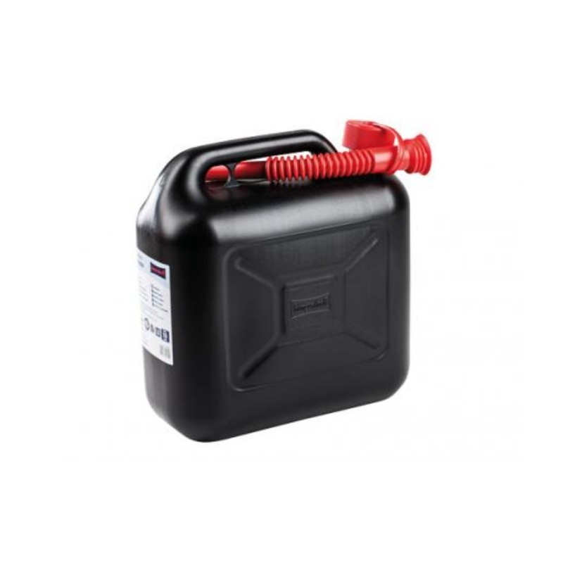 Petrol can with extension capacity 10 LT black plastic colour