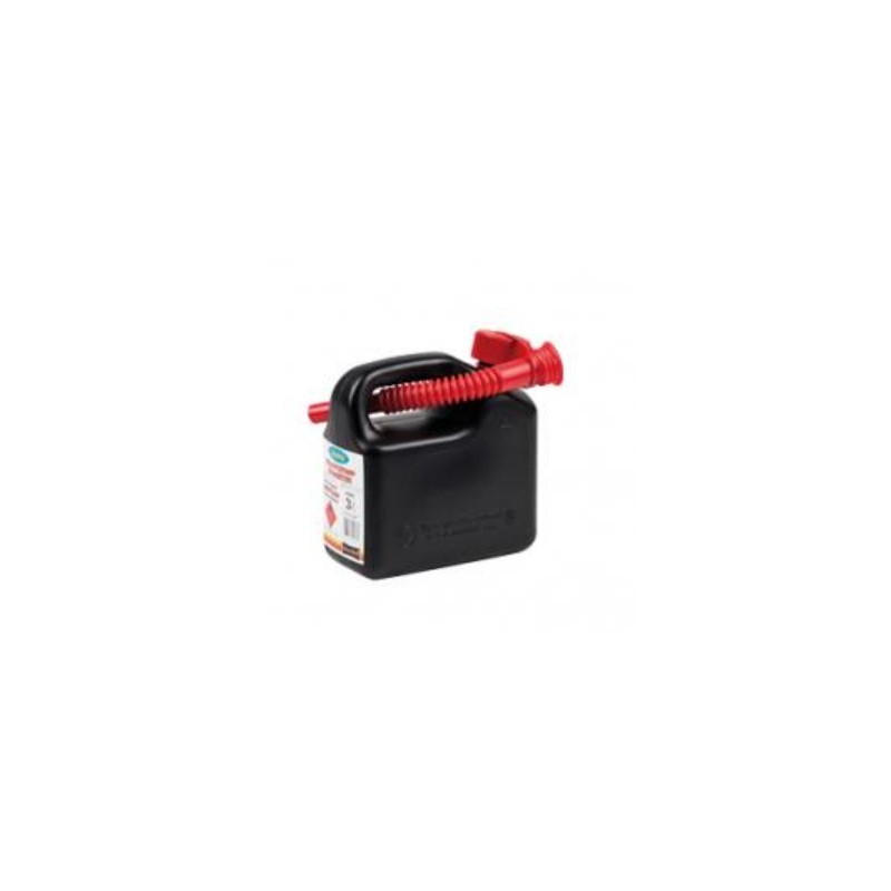 Petrol fuel tank with extension, capacity 3 litres black plastic colour