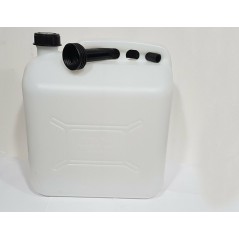 White 20-litre fuel and oil can with extension tube code 019350