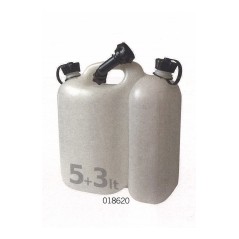 Tanica carburante e olio bianca doppio uso 5lt + 3lt tubo prolunga codice 018620