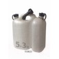 White fuel and oil tank 5lt + 3lt double use with extension tube code 018620