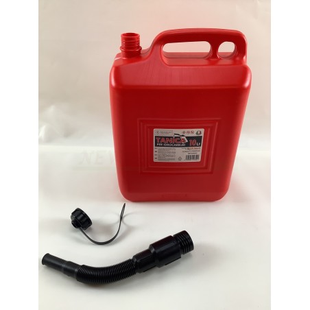 Fuel and oil can 10lt red with extension tube code 004652 | Newgardenstore.eu