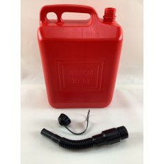 Fuel and oil can 10lt red with extension tube code 004652 | Newgardenstore.eu