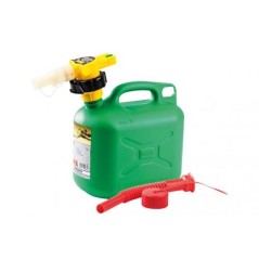 Bidón de plástico para el transporte de combustible de 5 litros de capacidad color verde | Newgardenstore.eu