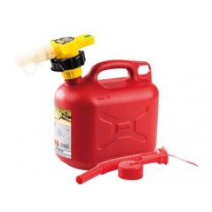 Bidón transporte gasolina + NO-SPILL capacidad 5,00 litros color rojo | Newgardenstore.eu