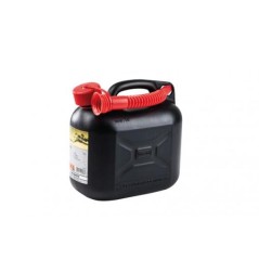 Bidón de plástico para transporte de combustible de 5 litros de capacidad color negro | Newgardenstore.eu