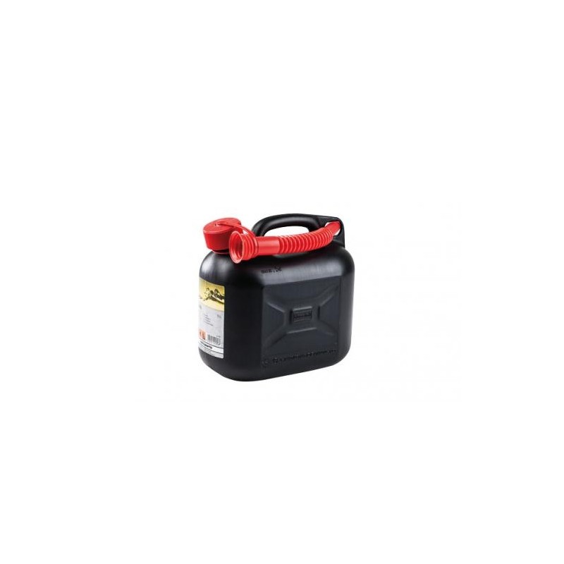 5 litre capacity plastic fuel transport jerry can black colour