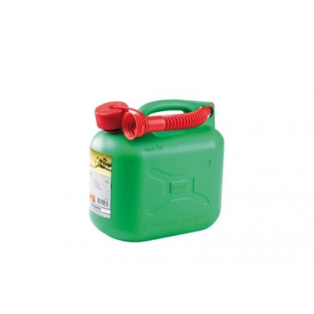 Plastic fuel transport canister 5 lt capacity green colour | Newgardenstore.eu