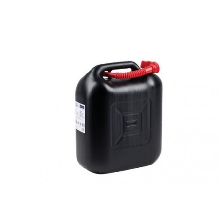 Fuel transport jerrycan with extension, capacity 20 lt plastic black colour | Newgardenstore.eu