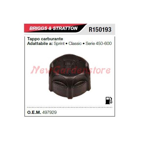 Tapón de llenado de combustible B&S cortacésped sprint classic 450 600 series R150193 | Newgardenstore.eu