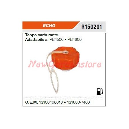 ECHO tronçonneuse PB4500 4600 bouchon de remplissage de carburant R150201 | Newgardenstore.eu