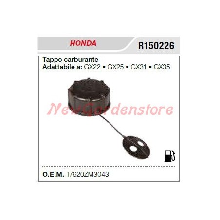 HONDA Kettensäge GX 22 25 31 35 Öleinfülldeckel R150226 | Newgardenstore.eu