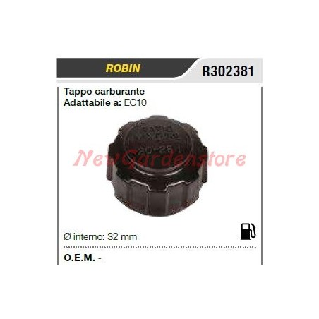 Tapón combustible ROBIN cortacésped EC10 R302381 | Newgardenstore.eu