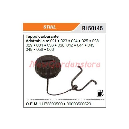 STIHL Kettensäge kompatibler Tankdeckel 021 023 024 025 028 029 11173500500 | Newgardenstore.eu