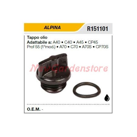 Oil filler cap ALPINA chainsaw A40 C40 A45 CP45 R151101 | Newgardenstore.eu