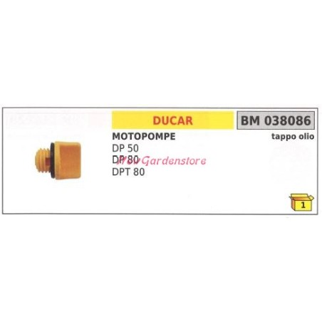 Bouchon de remplissage d'huile DUCAR pompe à moteur DP 50 80 DPT 80 038086 | Newgardenstore.eu