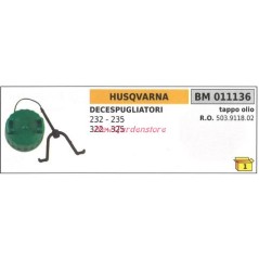 Bouchon de remplissage d'huile HUSQVARNA débroussailleuse 232 235 322 325 011136 | Newgardenstore.eu