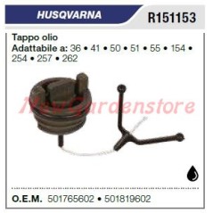 Tapón de aceite motosierra HUSQVARNA 36 41 50 51 55 154 254 257 262 R151153 | Newgardenstore.eu