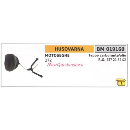 Bouchon de remplissage d'huile HUSQVARNA tronçonneuse 372 019160 | Newgardenstore.eu