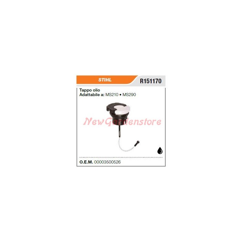 STIHL tronçonneuse MS210 290 bouchon de remplissage d'huile R151170