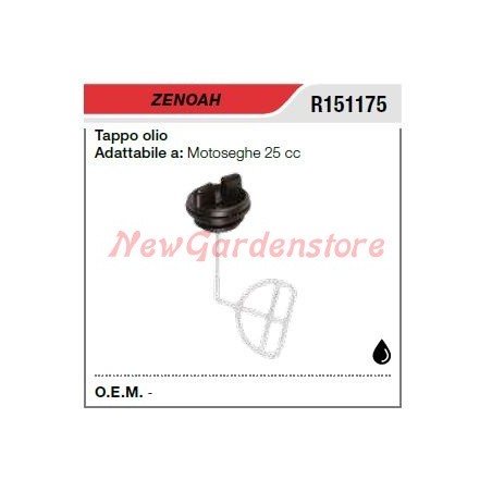 Oil filler cap ZENOAH chainsaw 25cc R151175 | Newgardenstore.eu