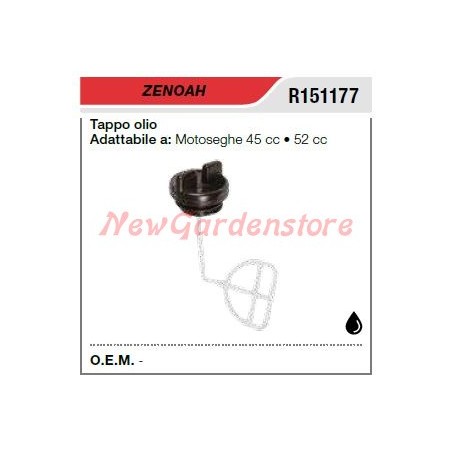 Oil filler cap ZENOAH chainsaw 45 52 cc R151177 | Newgardenstore.eu