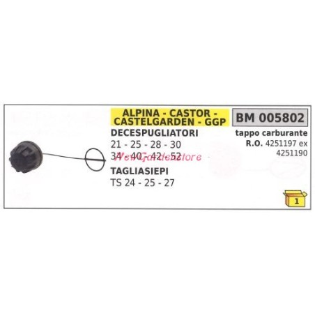 Tappo serbatoio carburante ALPINA decespugliatore 21 25 28 30 34 40 42 52 005802 | Newgardenstore.eu