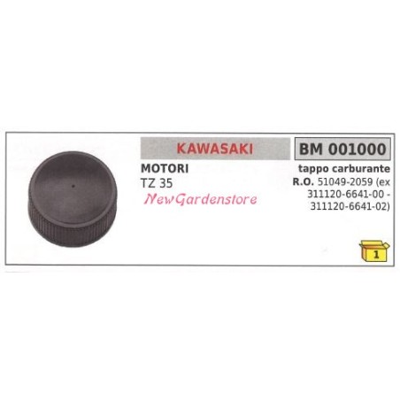 Bouchon de remplissage de carburant KAWASAKI moteur débroussailleuse TZ 35 001000 | Newgardenstore.eu