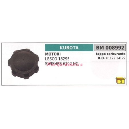 Tapón de llenado de combustible de motor de cortacésped KUBOTA LESCO 008992 | Newgardenstore.eu