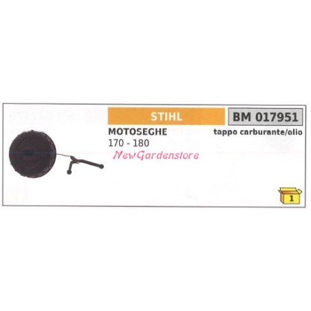 Bouchon de remplissage d'huile moteur STIHL tronçonneuse 170 180 017951 | Newgardenstore.eu