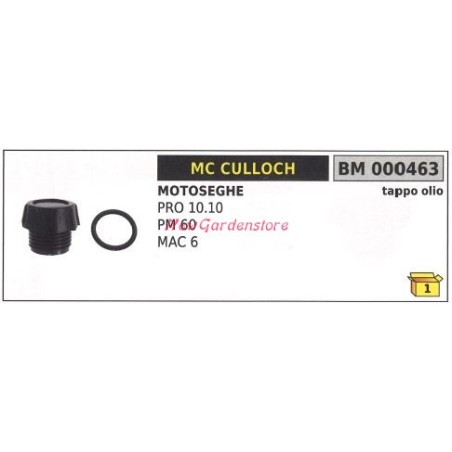 Bouchon de remplissage d'huile moteur MC CULLOCH tronçonneuse PRO 10.10 PM 60 MAC 6 000463 | Newgardenstore.eu