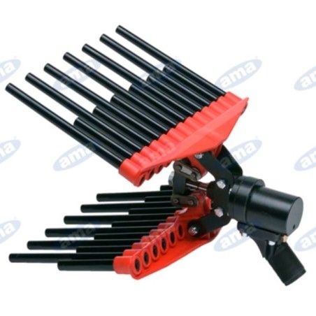 Pneumatic olive harvester 2 counterbalanced motorbike rakes 11/13 teeth | Newgardenstore.eu