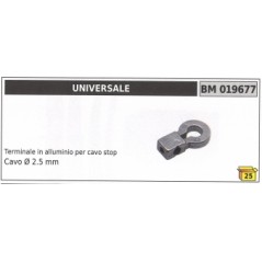 Terminale in alluminio UNIVERSALE per cavo stop cavo Ø 2,5 mm codice 019677 | Newgardenstore.eu