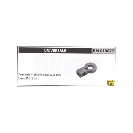 Terminale in alluminio UNIVERSALE per cavo stop cavo Ø 2,5 mm codice 019677 | Newgardenstore.eu