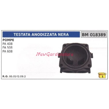 Tête de pompe anodisée noire UNIVERSELLE pompe Bertolini PA 408 508 608 018389 | Newgardenstore.eu