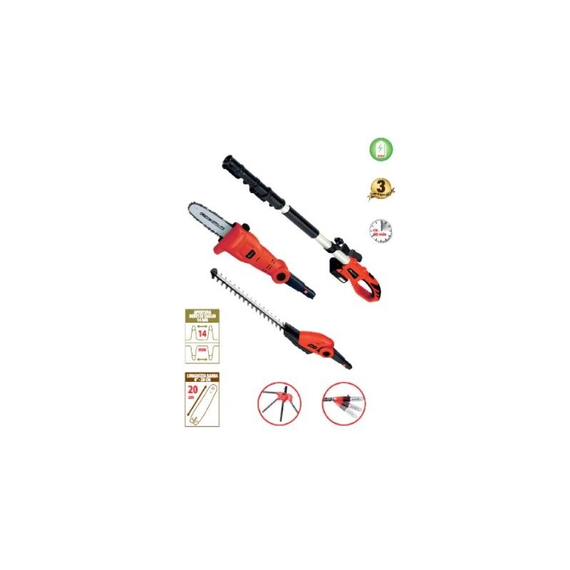 NOVATEC 2in1 Pruner + hedge trimmer combination NHS 20 Li 2in1 wi...