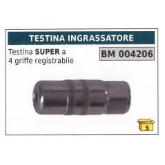 Testina ingrassatore SUPER a 4 griffe ragistrabile codice 004206