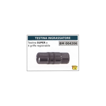 Testina ingrassatore SUPER a 4 griffe ragistrabile codice 004206 | Newgardenstore.eu