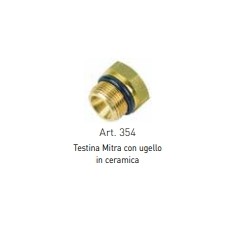 Testina mitra con ugello in ceramica TECNOSPRAY per lancia irroratore