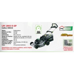 EGO LM 1903 E-SP cordless lawnmower with 5.0 Ah battery and quick charger | Newgardenstore.eu